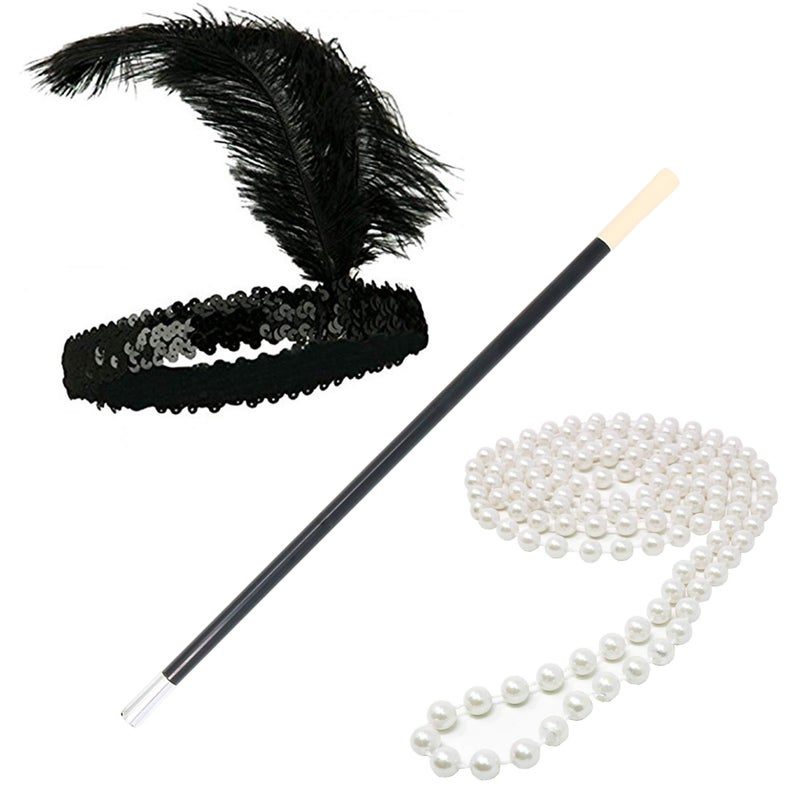 Skeleteen 1920's Flapper Accessory Set - Roaring 20's Costume Accessories - 1 Set - Image 1